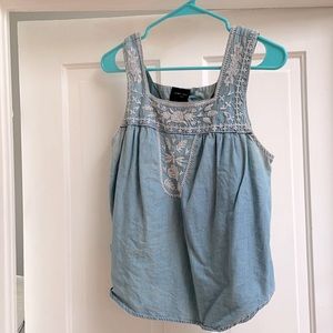 Romeo & Juliet Couture blue billowy tank